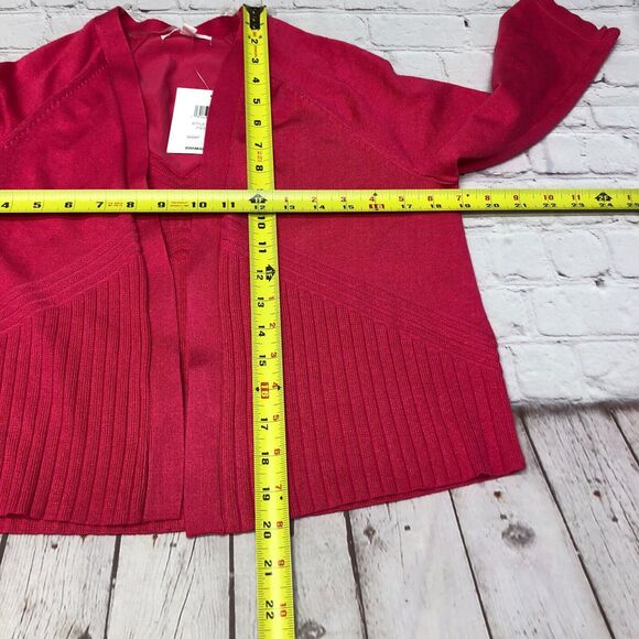 NWT 89th Madison Women Open Front Cardigan Sweater Size Medium Hot Pink M167 -16 - Picture 3 of 14